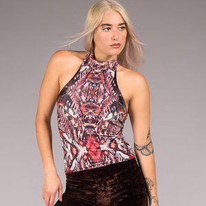 Feather Velvet Halter Tank - Warrior Within